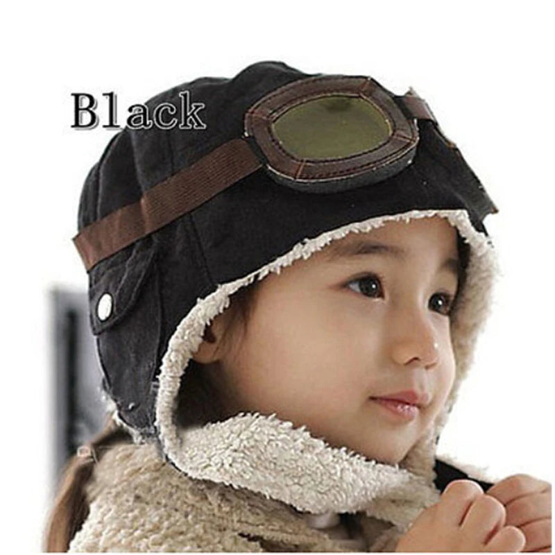 New Winter Fashion Cute BabyToddler Baby Boys Girls Kids Pilot Aviator Warm Cap Hat Beanie Pilot Caps 2 Colors