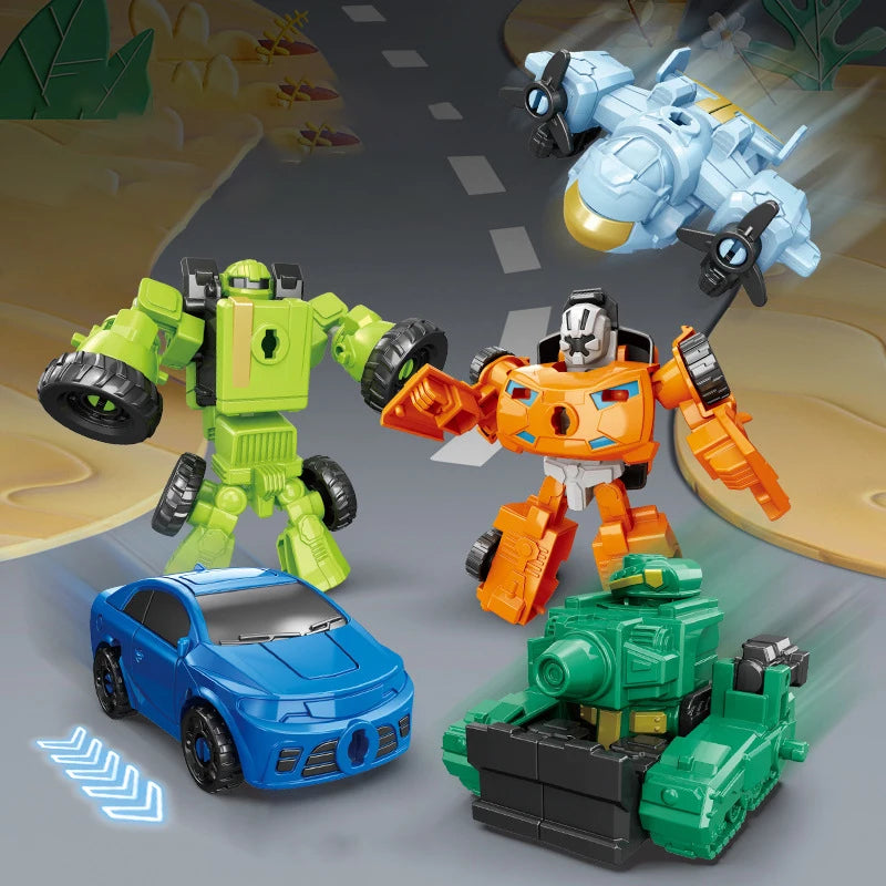 5-in-1 Transforming Alloy Car: Fun Robot Puzzle Toy for Kids