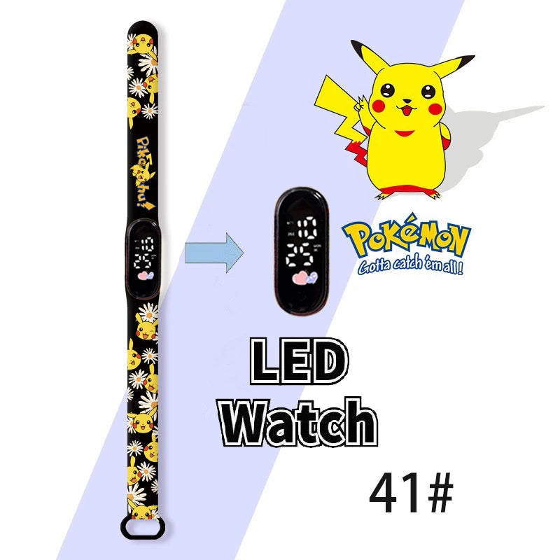 Pokemon Charizard Digital Watches Cartoon Action Figure Anime LED Touch Waterproof Electronic Kids Sports Watch Christmas Gifts