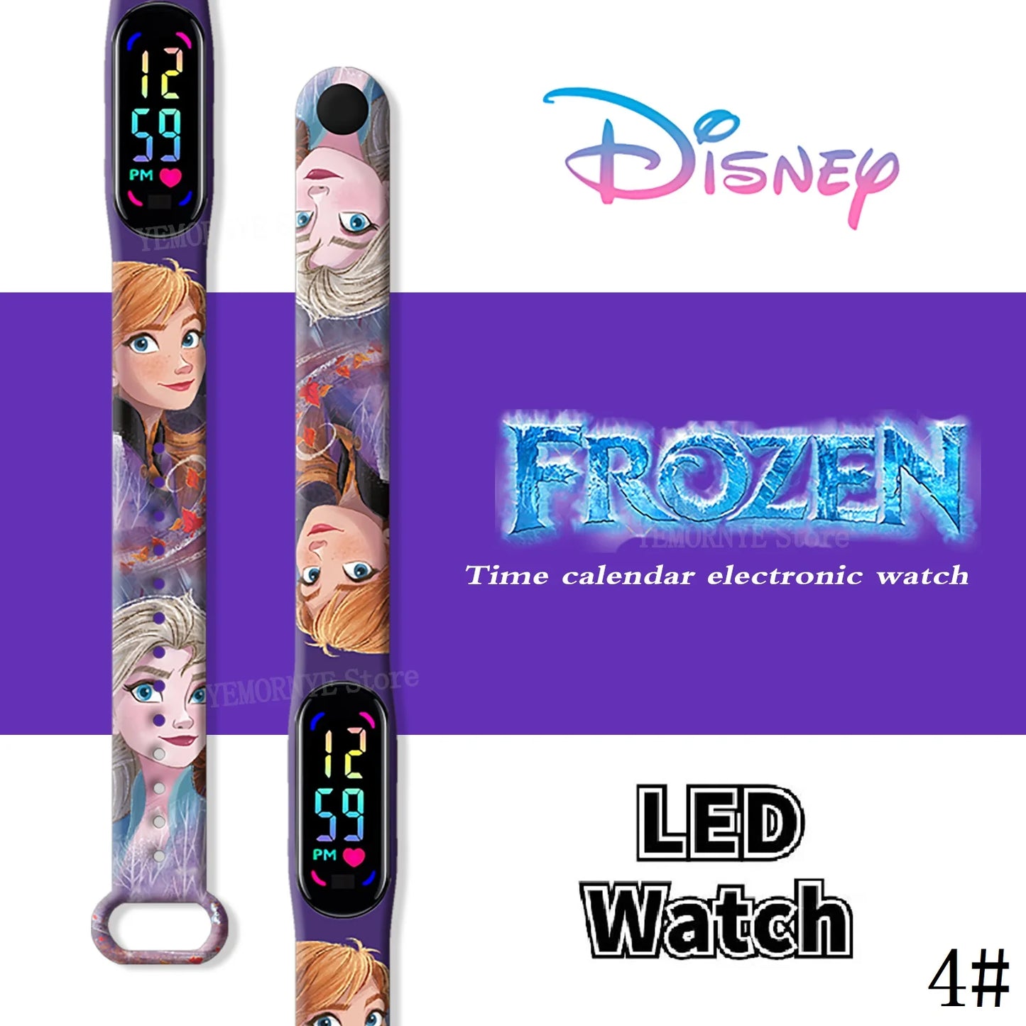 LED Luminous Waterproof Digital Kids' Watch - Disney Frozen Anime Figures Sports Watch for Birthdays