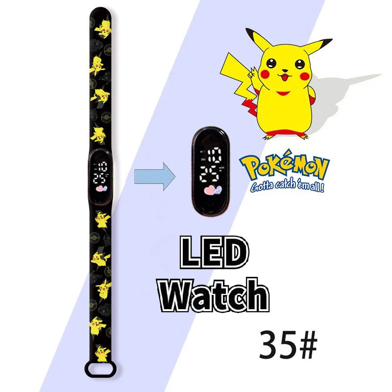 Pokemon Charizard Digital Watches Cartoon Action Figure Anime LED Touch Waterproof Electronic Kids Sports Watch Christmas Gifts