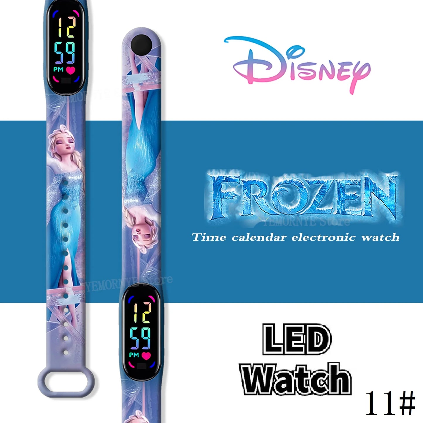 LED Luminous Waterproof Digital Kids' Watch - Disney Frozen Anime Figures Sports Watch for Birthdays