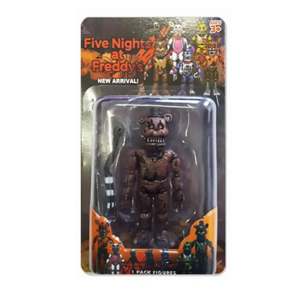 2024 FNAF 14CM Luminous Bonnie, Bear, Foxy, Chica, Freddy PVC Action Figure Toy with Movable Joints - Anime Model