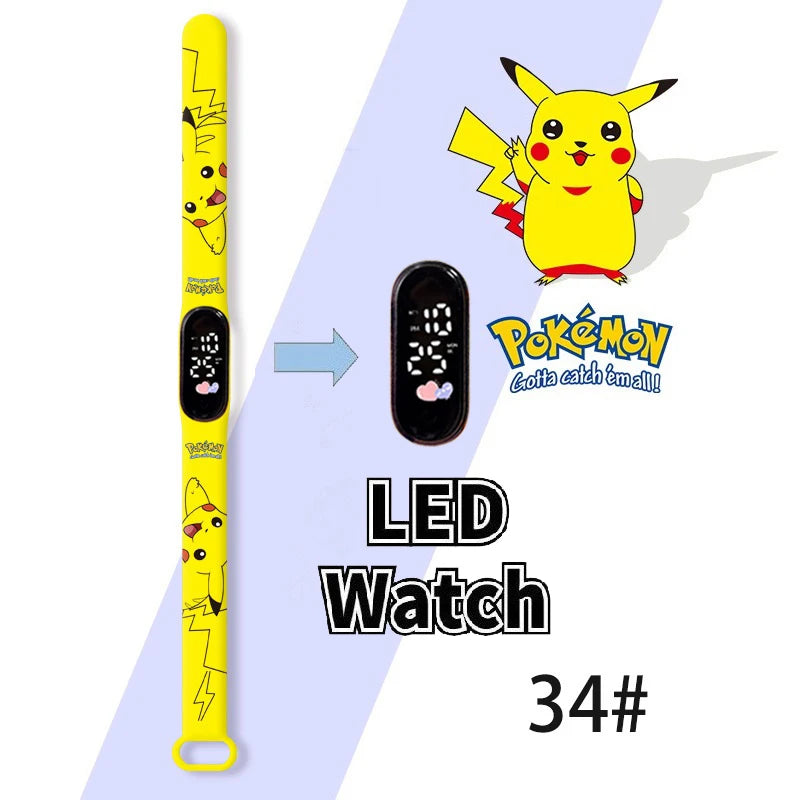 Pokemon Charizard Digital Watches Cartoon Action Figure Anime LED Touch Waterproof Electronic Kids Sports Watch Christmas Gifts