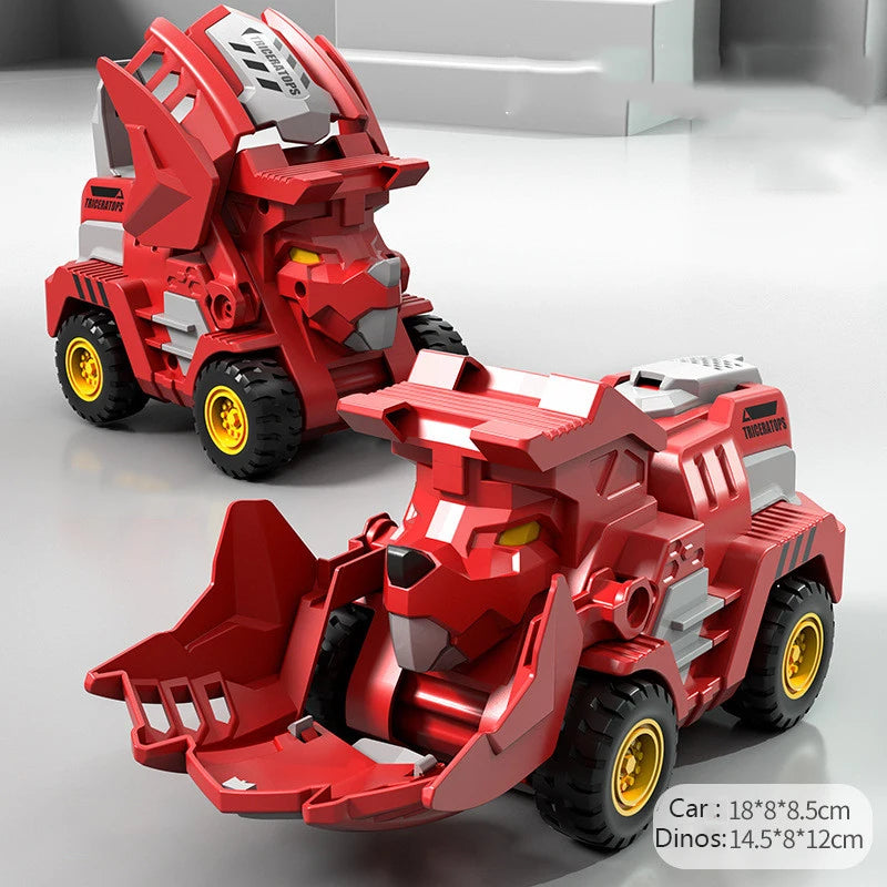 2-in-1 Transforming Dino Car: Inertial Sliding Robot Toy for Boys