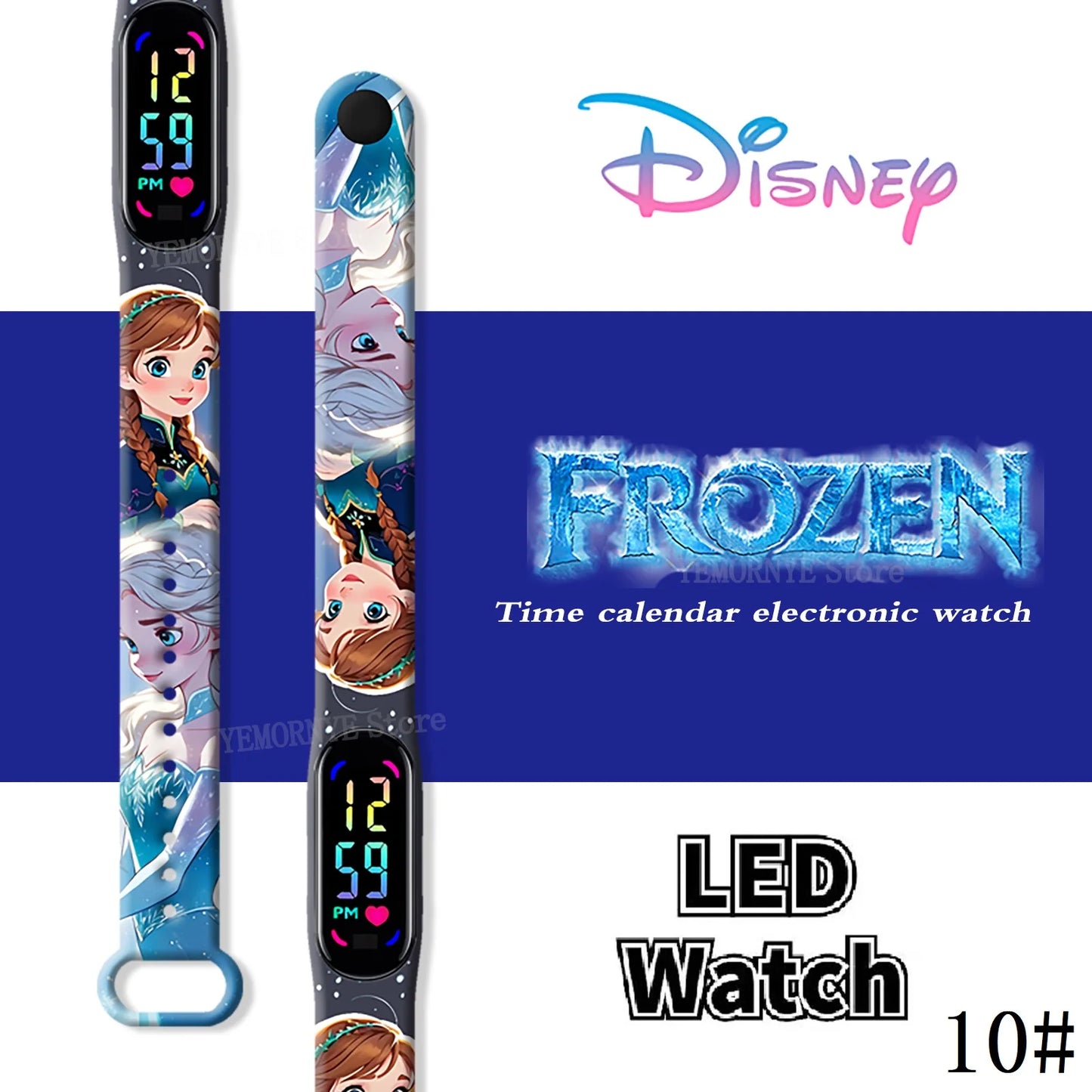 LED Luminous Waterproof Digital Kids' Watch - Disney Frozen Anime Figures Sports Watch for Birthdays