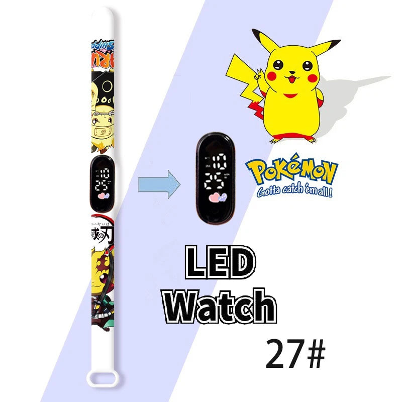 Pokemon Charizard Digital Watches Cartoon Action Figure Anime LED Touch Waterproof Electronic Kids Sports Watch Christmas Gifts