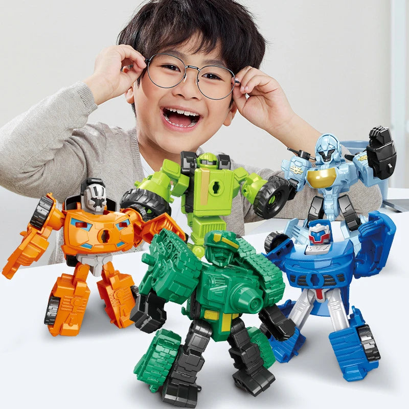 5-in-1 Transforming Alloy Car: Fun Robot Puzzle Toy for Kids