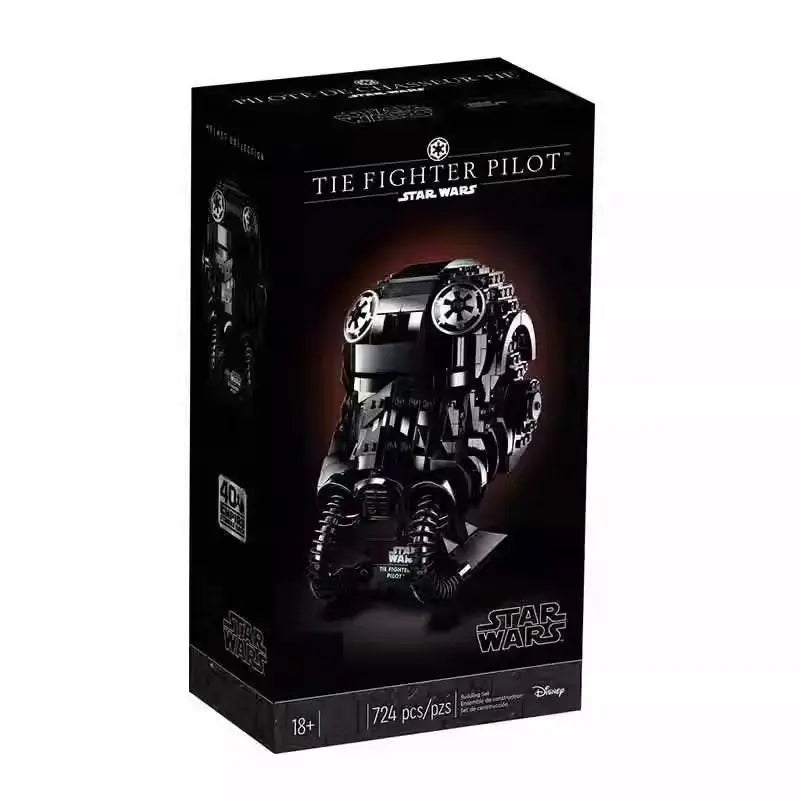 New TIE Fighter Pilot Helmet MOC 75274 SpaceShip Battle Model Building Block Architecture Education Assembly Model Toy Gifts for