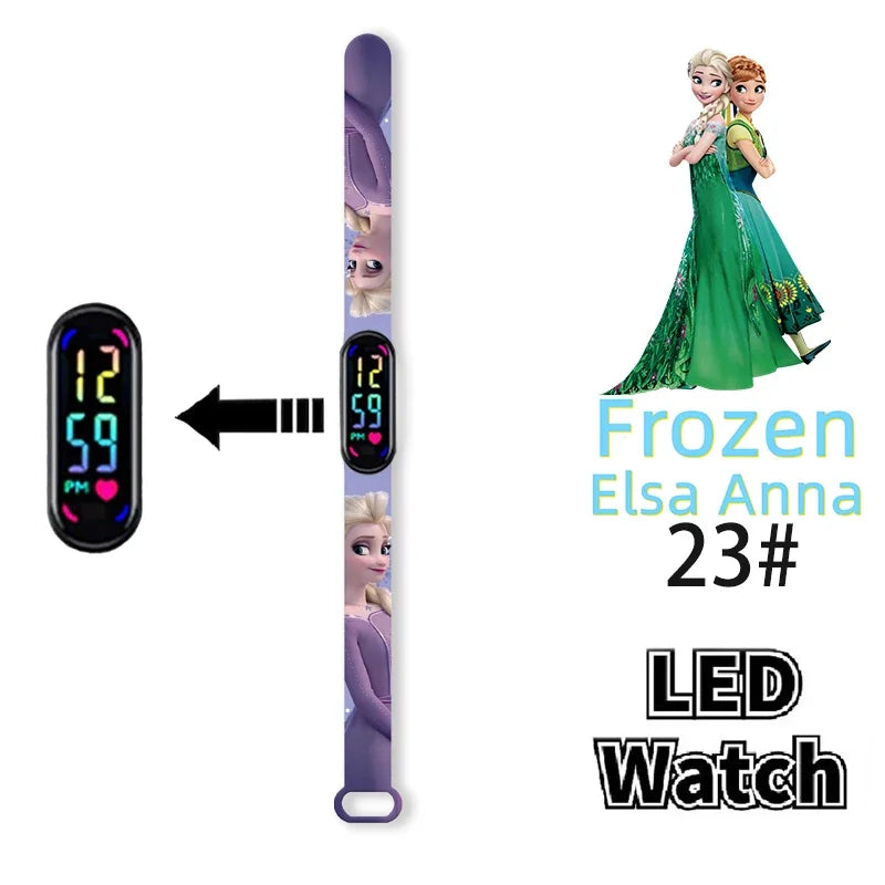 Enchanting Disney Frozen LED Watches: Waterproof Touchscreen Sports Timepieces for Kids – Perfect Birthday Gifts