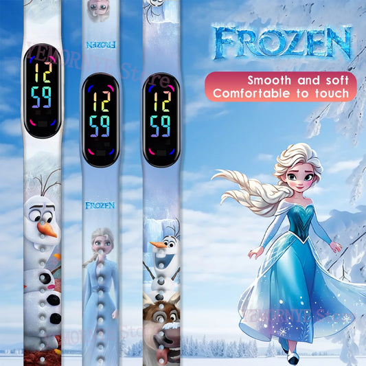 Enchanting Disney Frozen LED Watches: Waterproof Touchscreen Sports Timepieces for Kids – Perfect Birthday Gifts