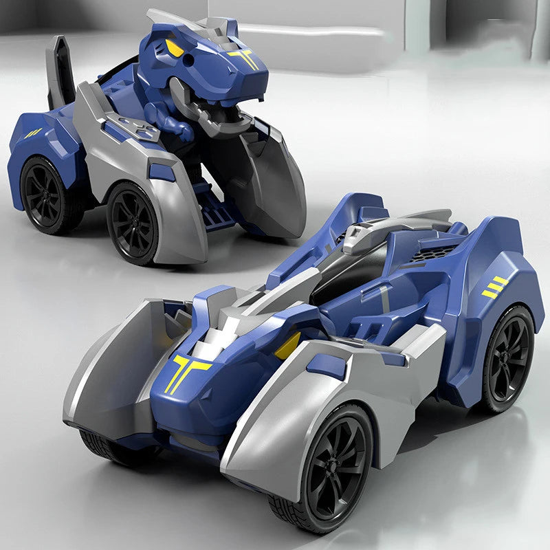 2-in-1 Transforming Dino Car: Inertial Sliding Robot Toy for Boys