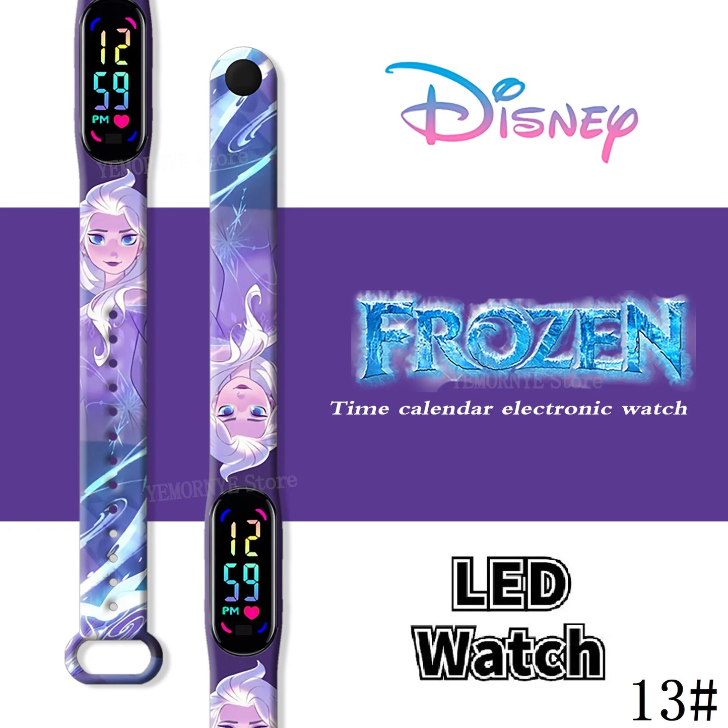 LED Luminous Waterproof Digital Kids' Watch - Disney Frozen Anime Figures Sports Watch for Birthdays