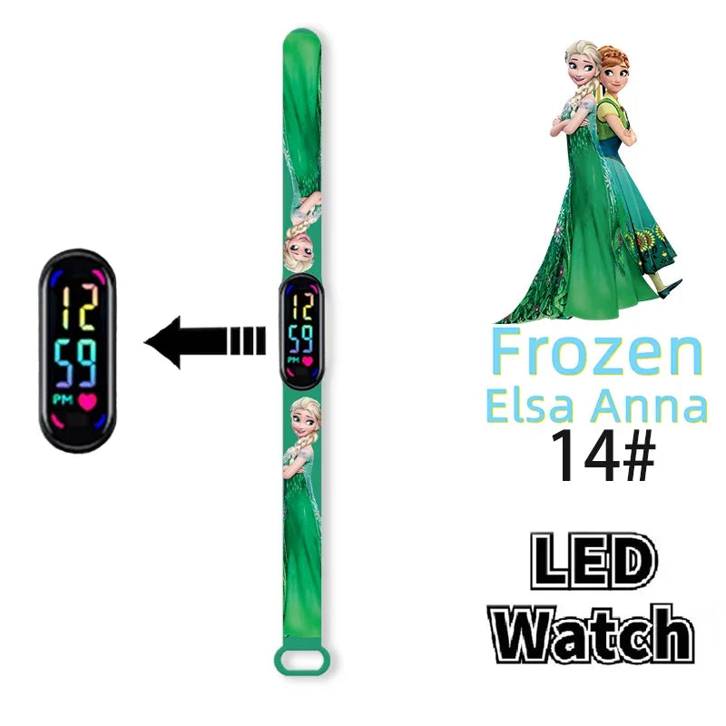 Enchanting Disney Frozen LED Watches: Waterproof Touchscreen Sports Timepieces for Kids – Perfect Birthday Gifts