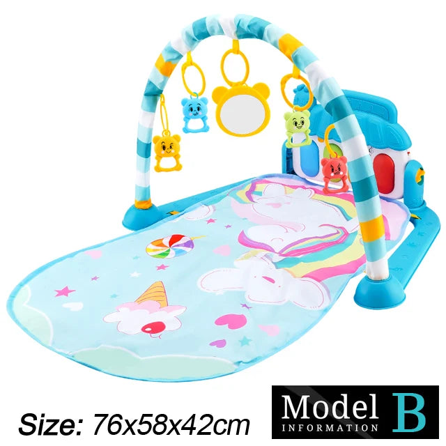 Baby Fitness Play Gym with Music, Activity Toys, Piano, Crawling Mat, Pedal Game Pad, and Early Education Features for Newborns 0-36 Months – Ideal Gift