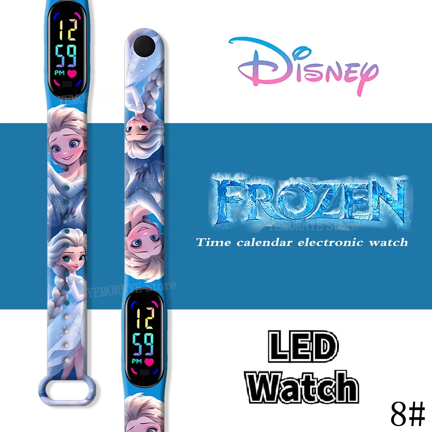 LED Luminous Waterproof Digital Kids' Watch - Disney Frozen Anime Figures Sports Watch for Birthdays