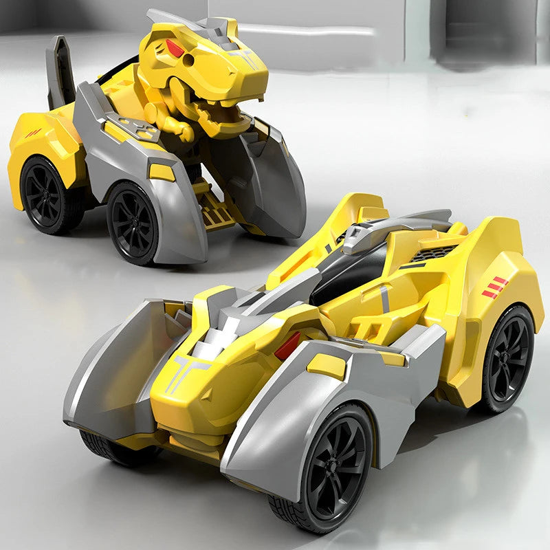 2-in-1 Transforming Dino Car: Inertial Sliding Robot Toy for Boys