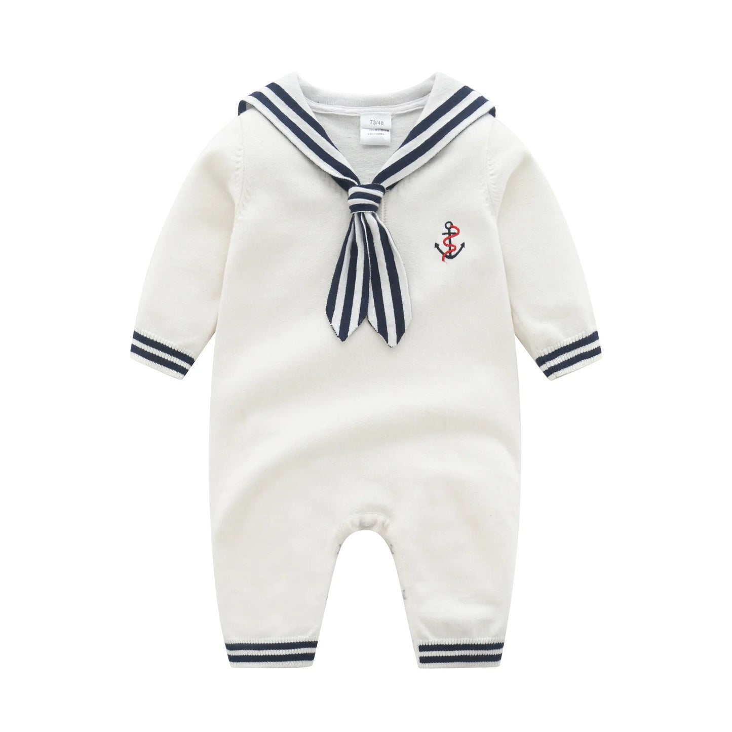 baby boy style Fashion Baby Boys Sailor Rompers Autumn White Long Sleeve Newborn Infant Cotton Knitted Jumpsuits Outfits Winter Toddler Clothes