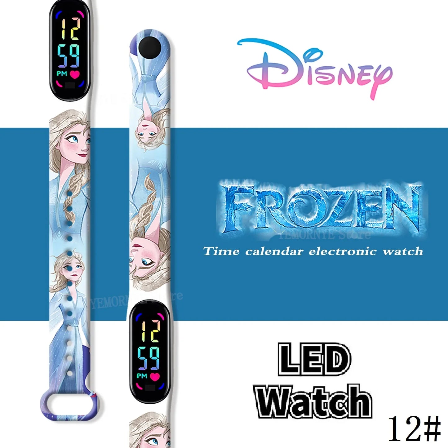 Enchanting Disney Frozen LED Watches: Waterproof Touchscreen Sports Timepieces for Kids – Perfect Birthday Gifts