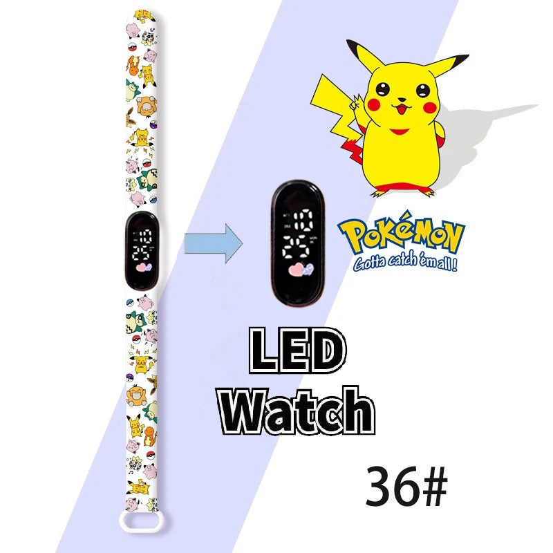 Pokemon Charizard Digital Watches Cartoon Action Figure Anime LED Touch Waterproof Electronic Kids Sports Watch Christmas Gifts