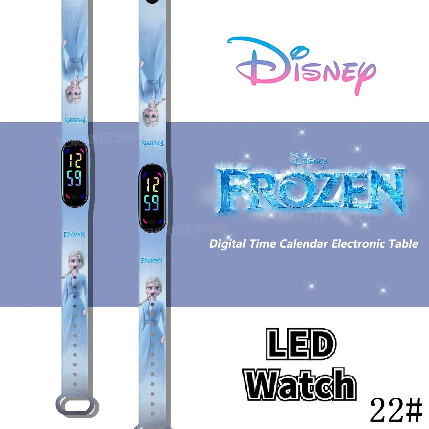 LED Luminous Waterproof Digital Kids' Watch - Disney Frozen Anime Figures Sports Watch for Birthdays