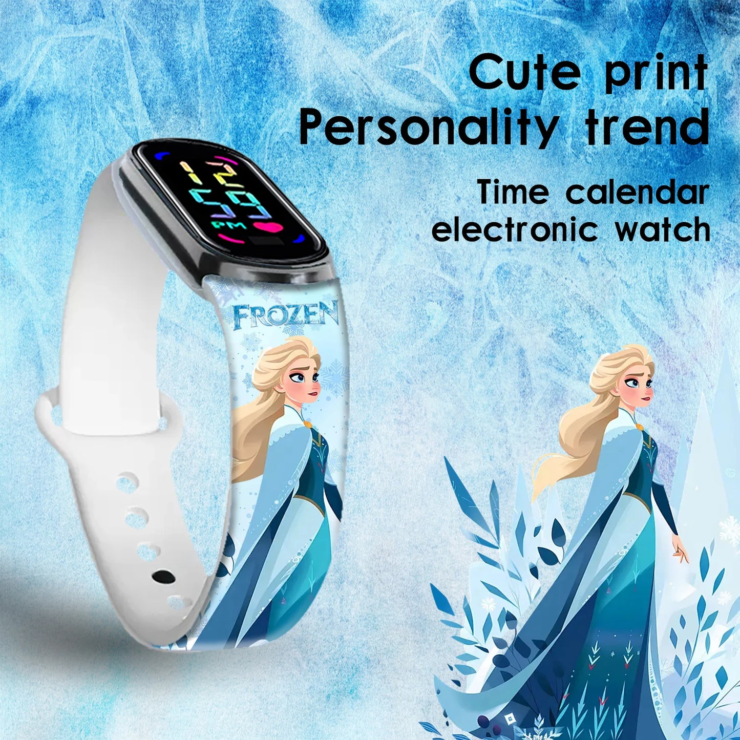 LED Luminous Waterproof Digital Kids' Watch - Disney Frozen Anime Figures Sports Watch for Birthdays