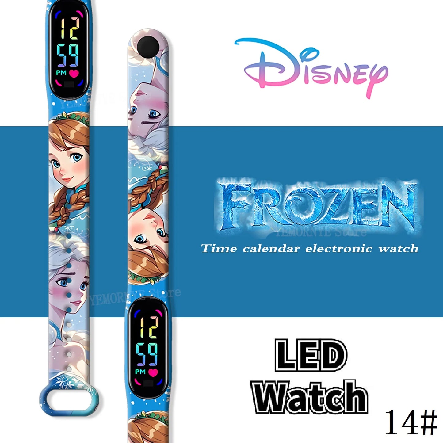 LED Luminous Waterproof Digital Kids' Watch - Disney Frozen Anime Figures Sports Watch for Birthdays