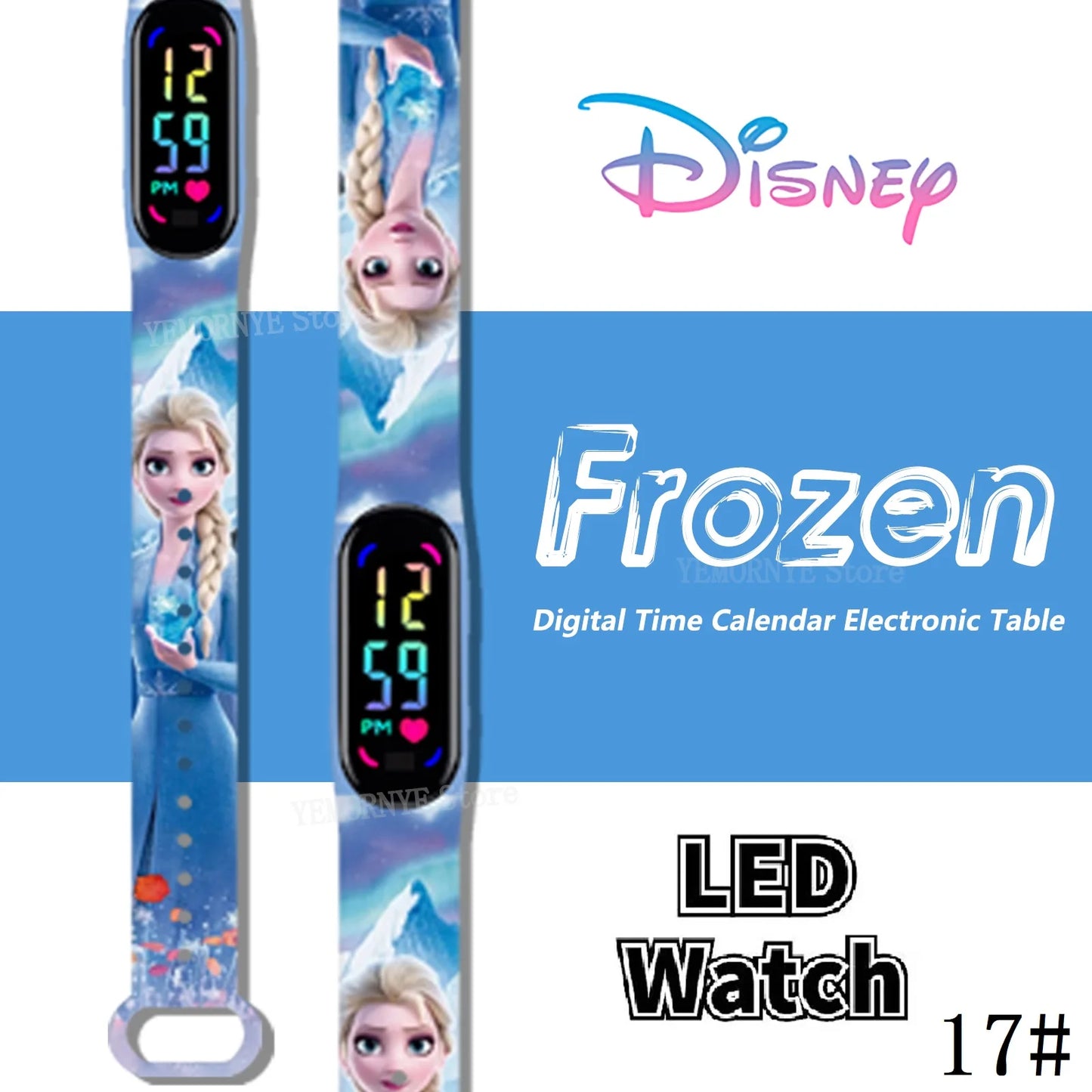 LED Luminous Waterproof Digital Kids' Watch - Disney Frozen Anime Figures Sports Watch for Birthdays