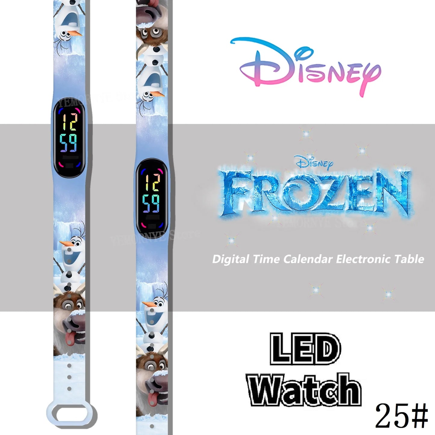 LED Luminous Waterproof Digital Kids' Watch - Disney Frozen Anime Figures Sports Watch for Birthdays