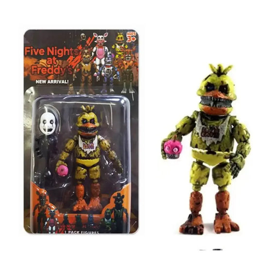 2024 FNAF 14CM Luminous Bonnie, Bear, Foxy, Chica, Freddy PVC Action Figure Toy with Movable Joints - Anime Model