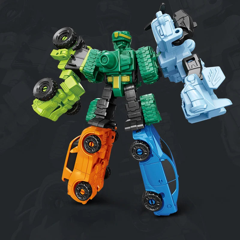 5-in-1 Transforming Alloy Car: Fun Robot Puzzle Toy for Kids