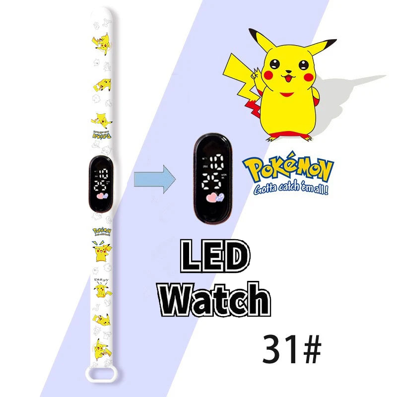 Pokemon Charizard Digital Watches Cartoon Action Figure Anime LED Touch Waterproof Electronic Kids Sports Watch Christmas Gifts