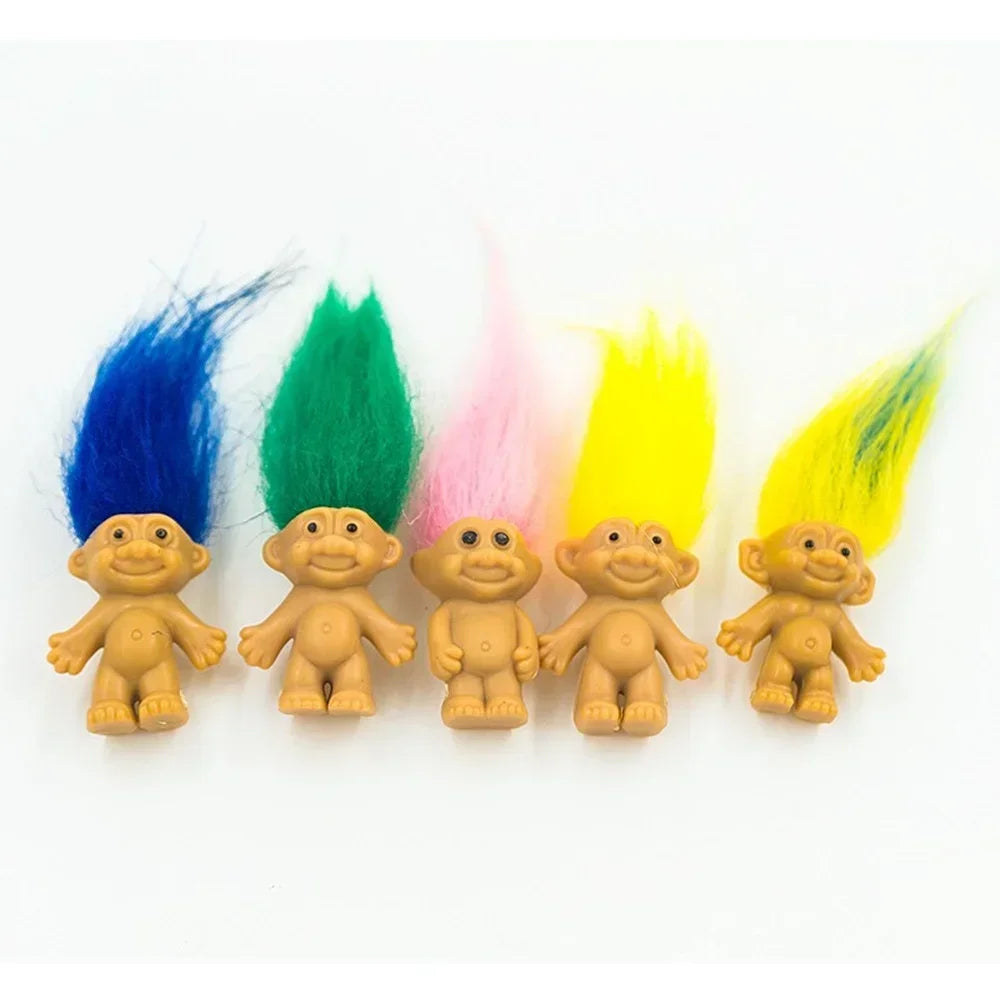 5pcs/lot Action Figure Anime Funny Trolls Dolls Colorful Hair Family Members Models Kids Toys for Children Gift Classic Toy