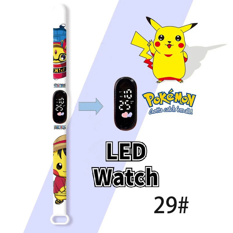 Pokemon Charizard Digital Watches Cartoon Action Figure Anime LED Touch Waterproof Electronic Kids Sports Watch Christmas Gifts