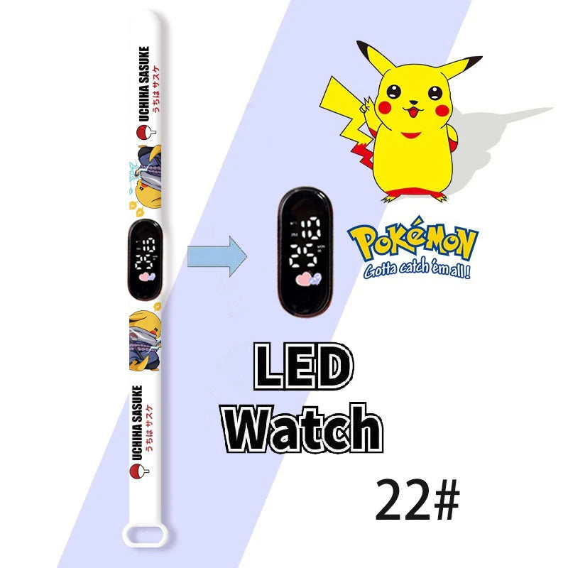 Pokemon Charizard Digital Watches Cartoon Action Figure Anime LED Touch Waterproof Electronic Kids Sports Watch Christmas Gifts