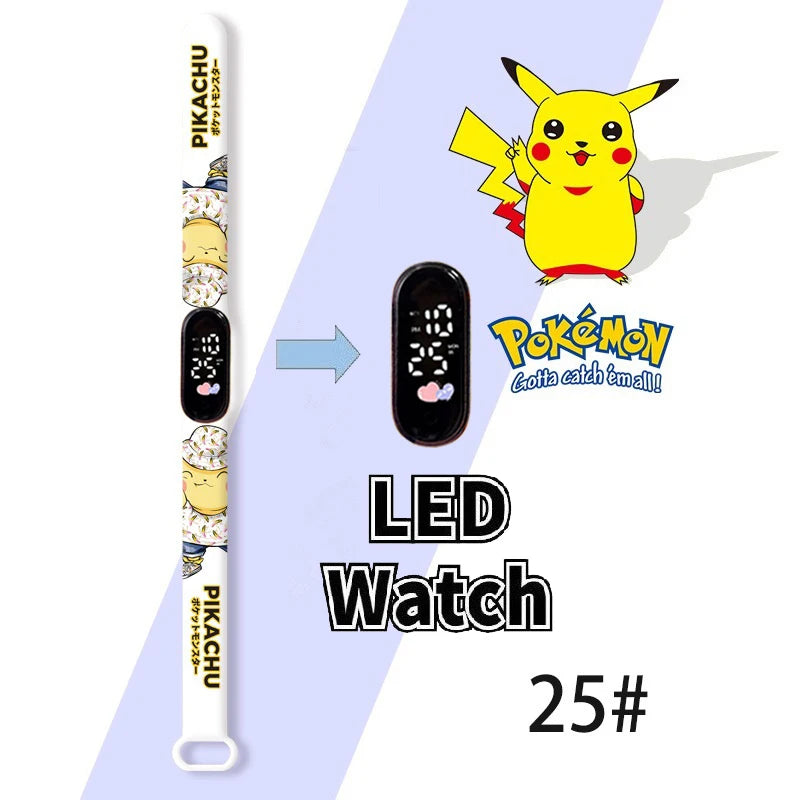 Pokemon Charizard Digital Watches Cartoon Action Figure Anime LED Touch Waterproof Electronic Kids Sports Watch Christmas Gifts