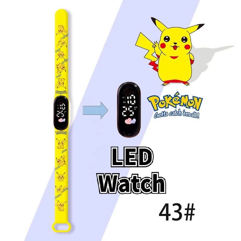 Pokemon Charizard Digital Watches Cartoon Action Figure Anime LED Touch Waterproof Electronic Kids Sports Watch Christmas Gifts