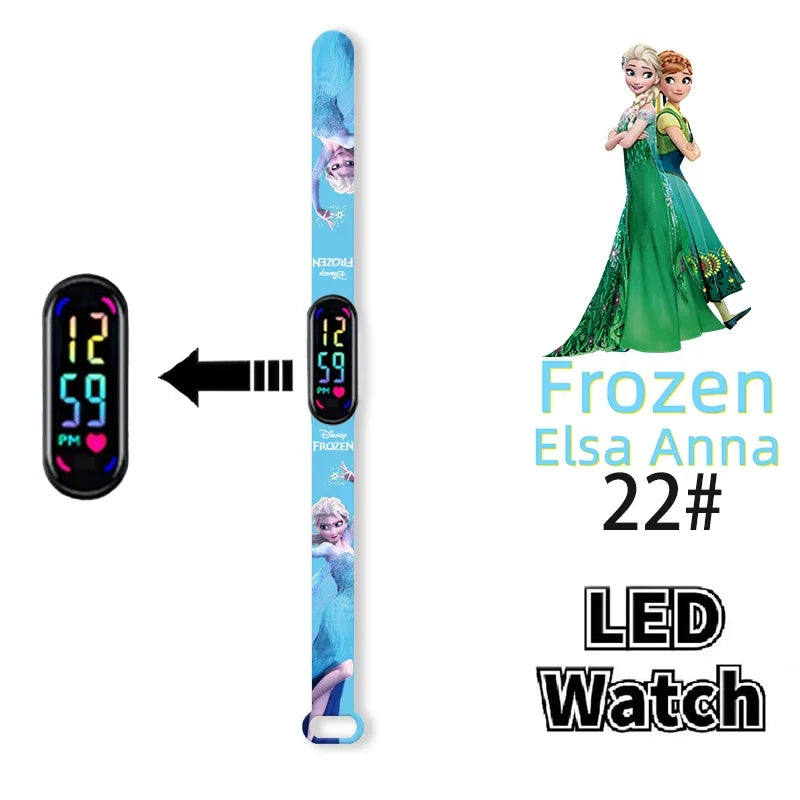 Enchanting Disney Frozen LED Watches: Waterproof Touchscreen Sports Timepieces for Kids – Perfect Birthday Gifts