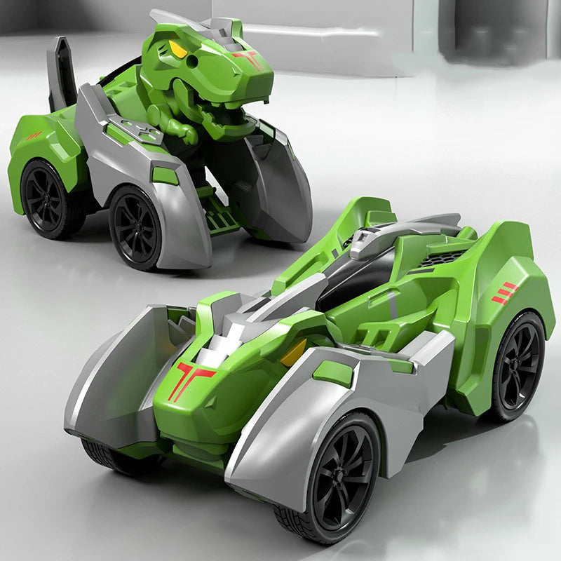 2-in-1 Transforming Dino Car: Inertial Sliding Robot Toy for Boys