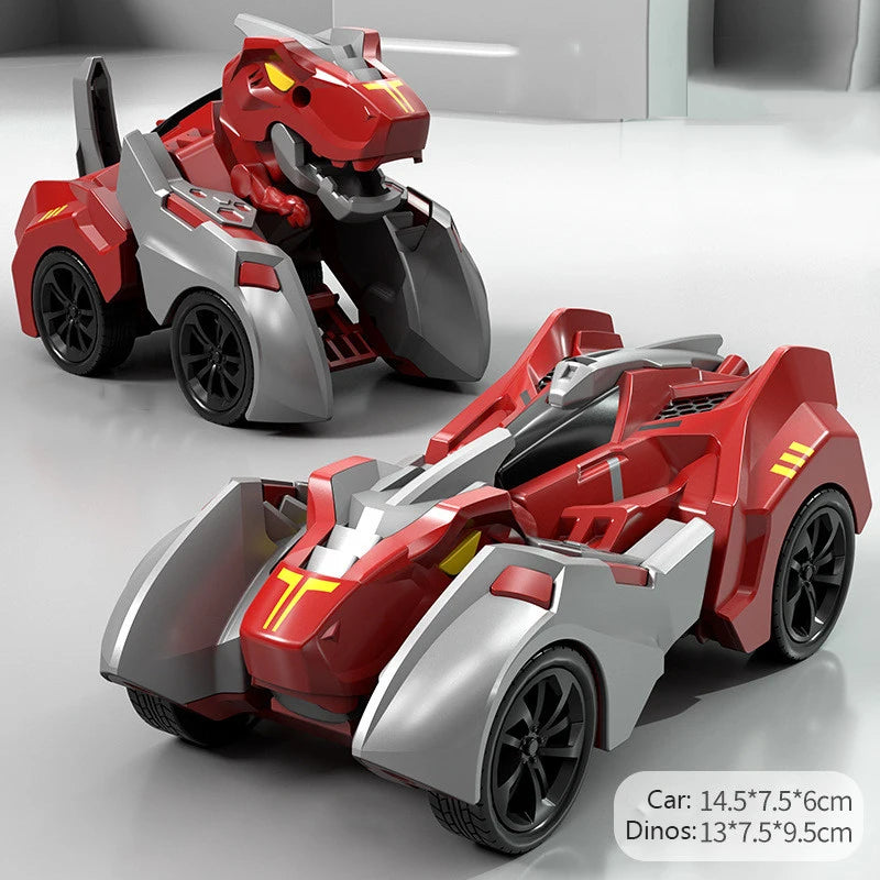 2-in-1 Transforming Dino Car: Inertial Sliding Robot Toy for Boys