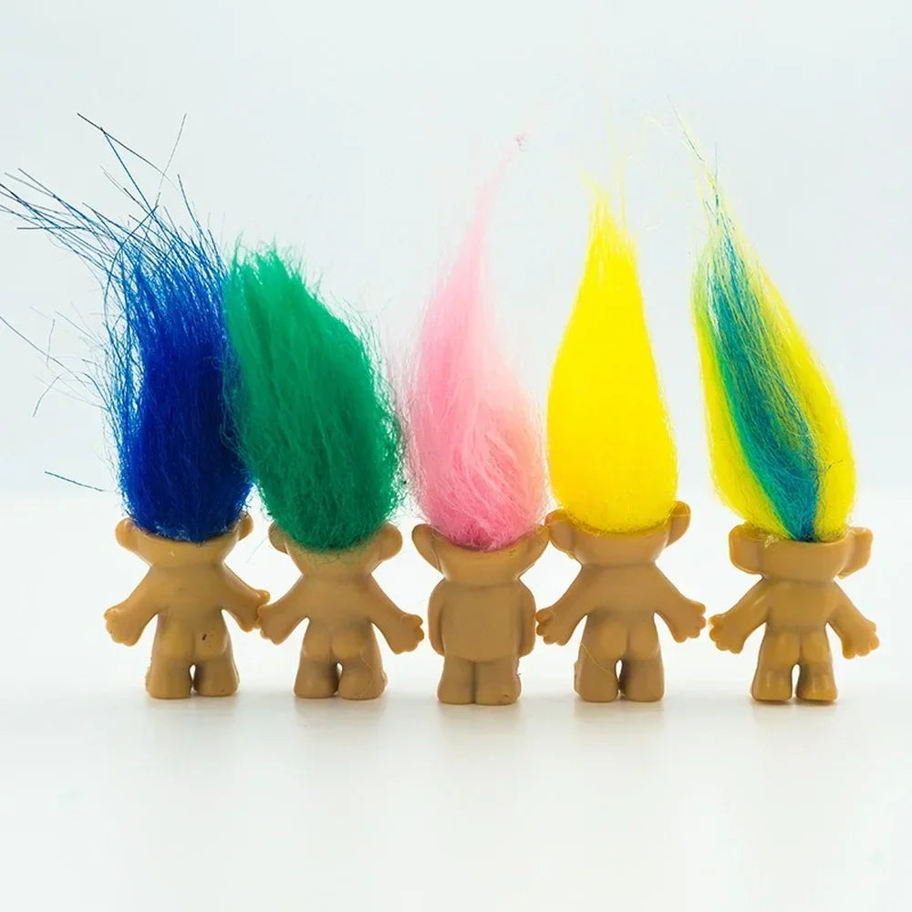 5pcs/lot Action Figure Anime Funny Trolls Dolls Colorful Hair Family Members Models Kids Toys for Children Gift Classic Toy