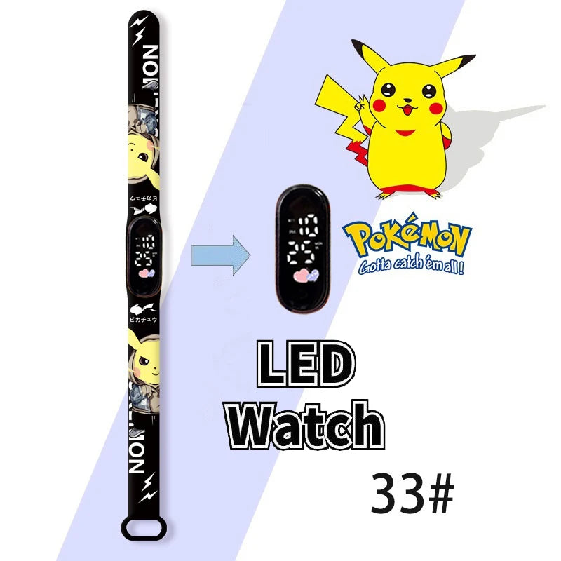 Pokemon Charizard Digital Watches Cartoon Action Figure Anime LED Touch Waterproof Electronic Kids Sports Watch Christmas Gifts