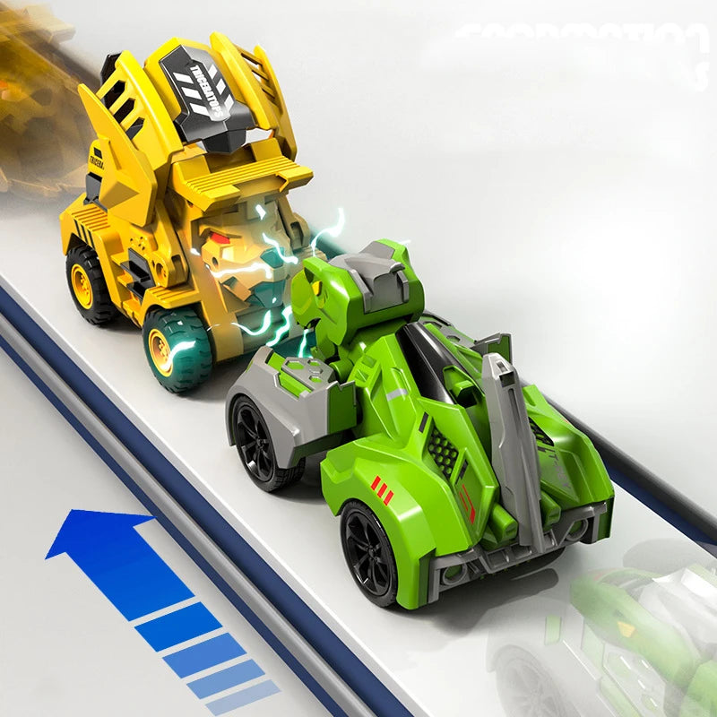 2-in-1 Transforming Dino Car: Inertial Sliding Robot Toy for Boys