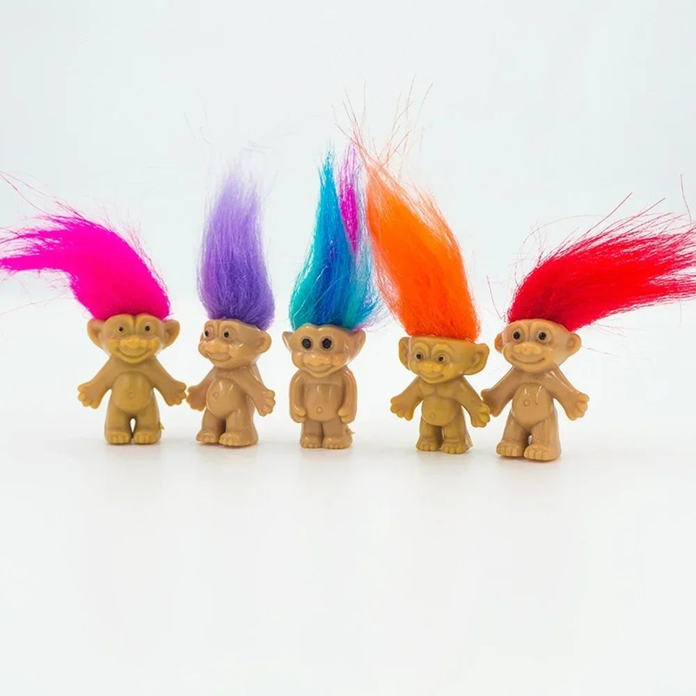 5pcs/lot Action Figure Anime Funny Trolls Dolls Colorful Hair Family Members Models Kids Toys for Children Gift Classic Toy