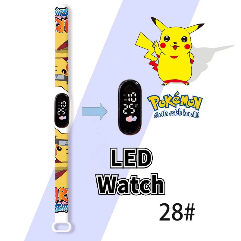 Pokemon Charizard Digital Watches Cartoon Action Figure Anime LED Touch Waterproof Electronic Kids Sports Watch Christmas Gifts