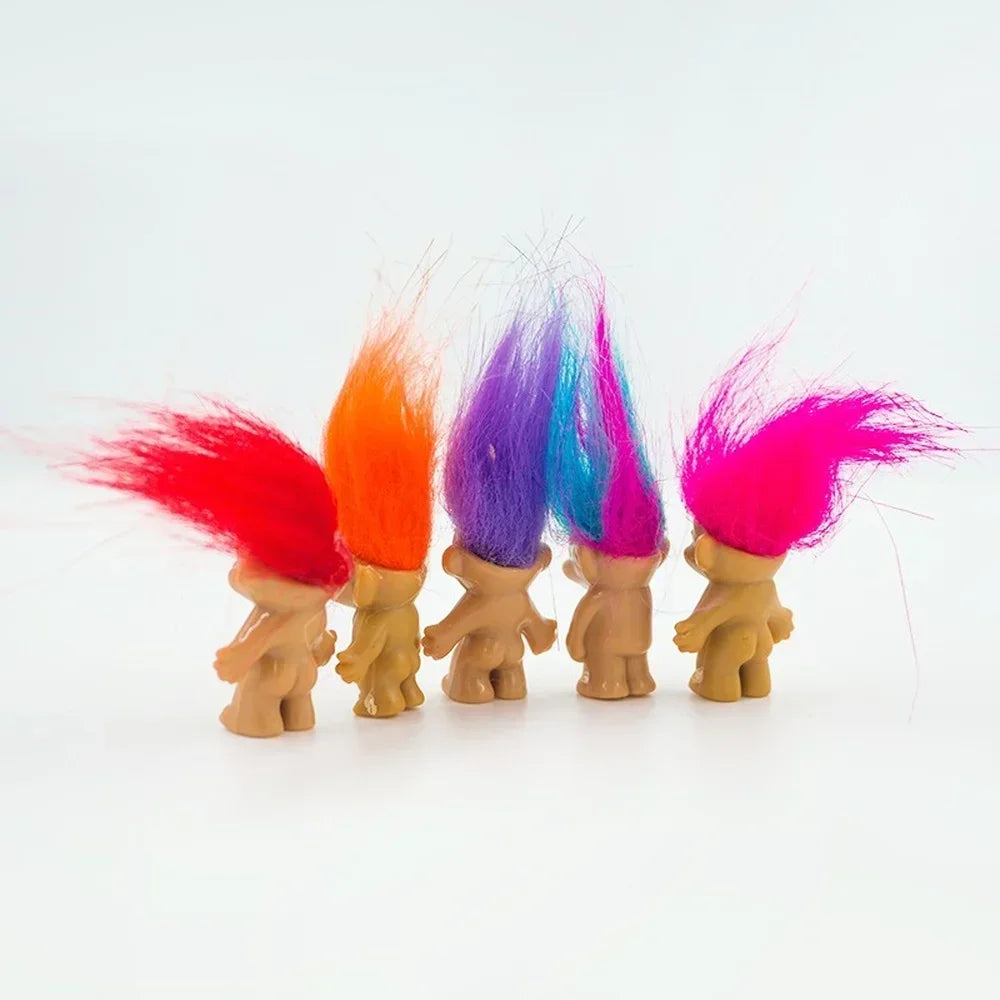 5pcs/lot Action Figure Anime Funny Trolls Dolls Colorful Hair Family Members Models Kids Toys for Children Gift Classic Toy