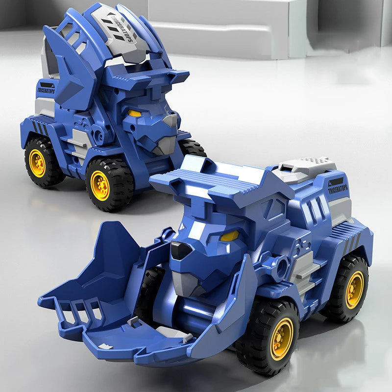 2-in-1 Transforming Dino Car: Inertial Sliding Robot Toy for Boys