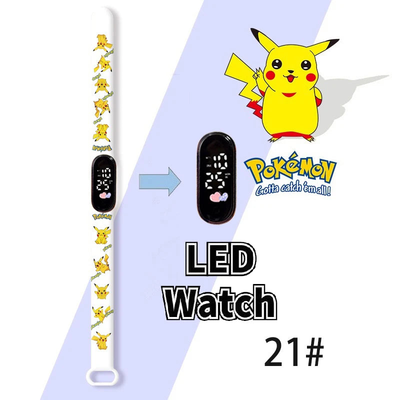 Pokemon Charizard Digital Watches Cartoon Action Figure Anime LED Touch Waterproof Electronic Kids Sports Watch Christmas Gifts