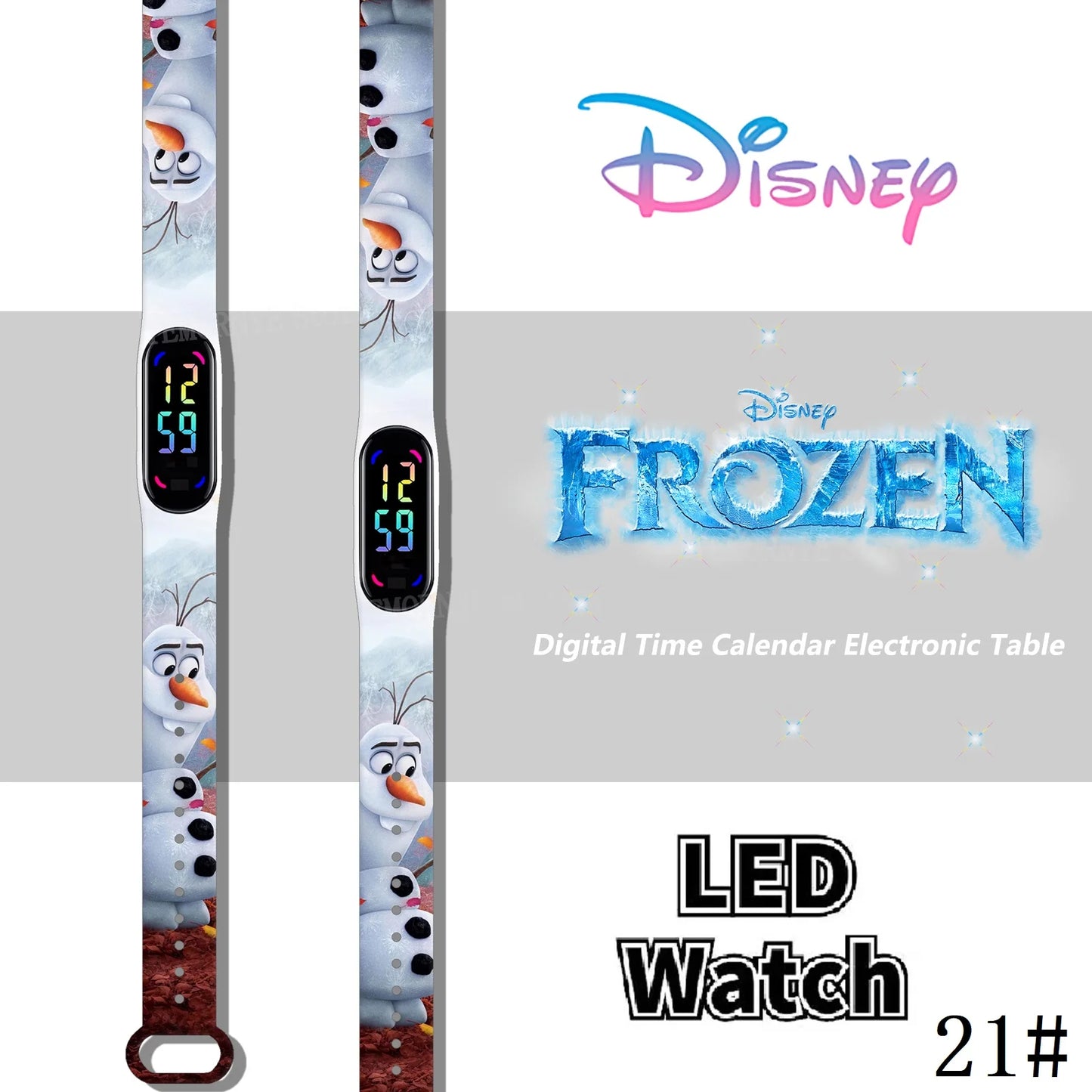 LED Luminous Waterproof Digital Kids' Watch - Disney Frozen Anime Figures Sports Watch for Birthdays